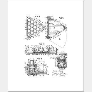 Billiard Ball Rack Vintage Patent Drawing Posters and Art